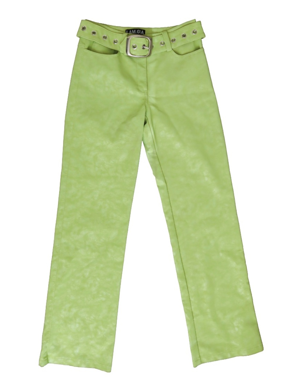 I.AM.GIA Natali Green Leather Flare Pants